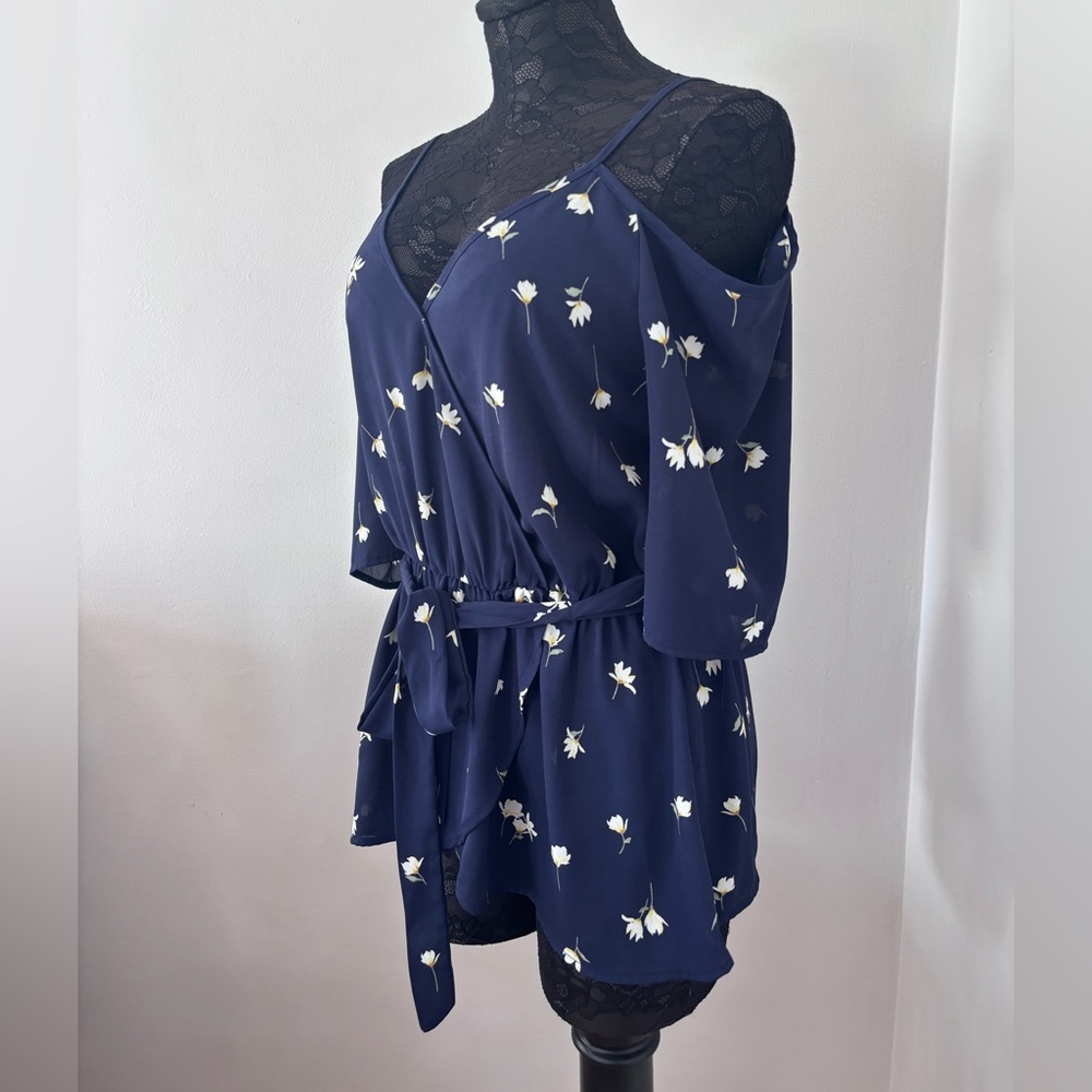 Sienna sky short sleeve floral blouse